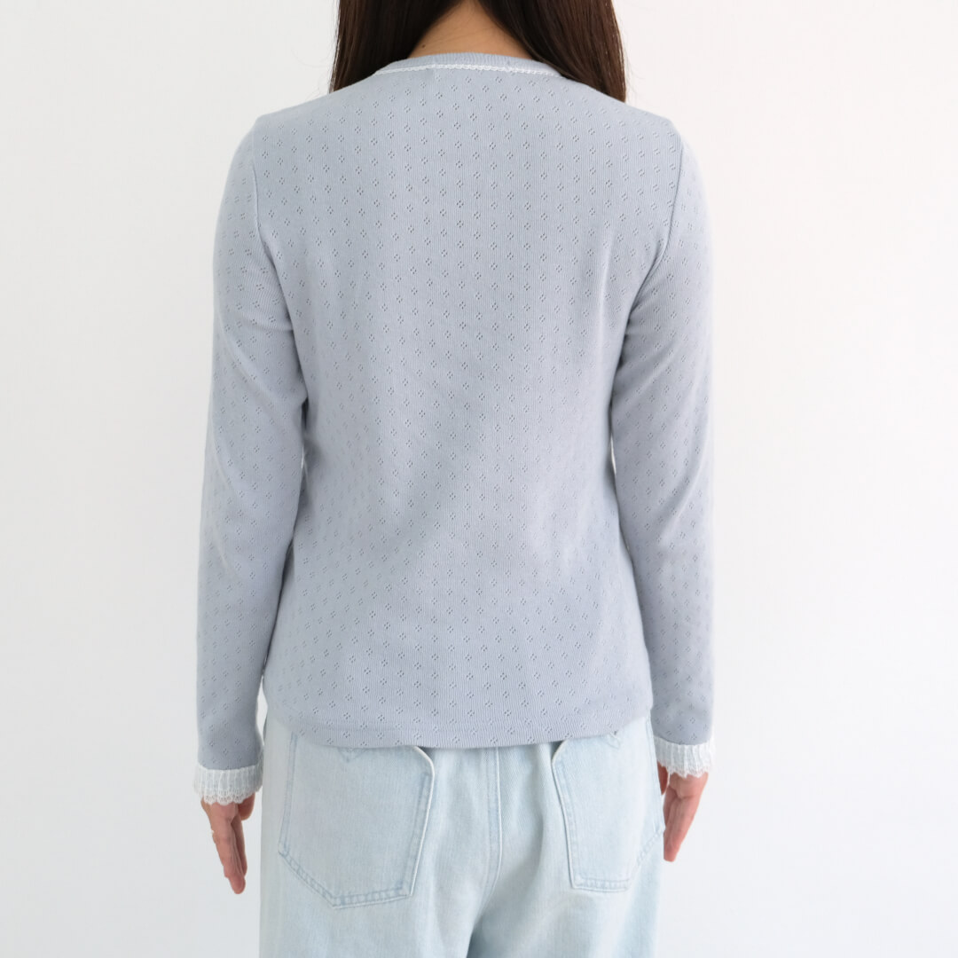 Eyelet Lace Tee(BLUE)