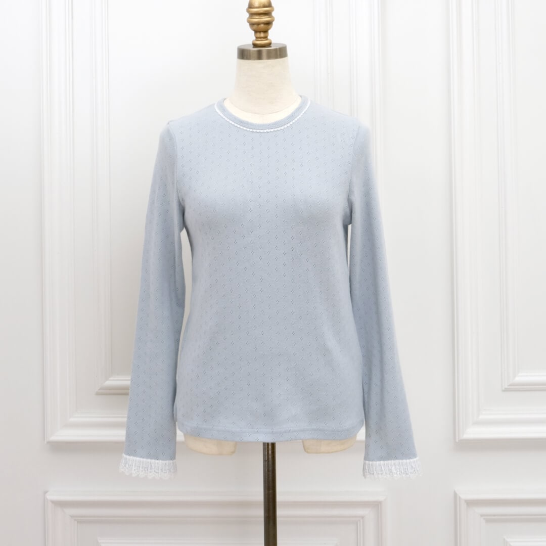 Eyelet Lace Tee(BLUE)