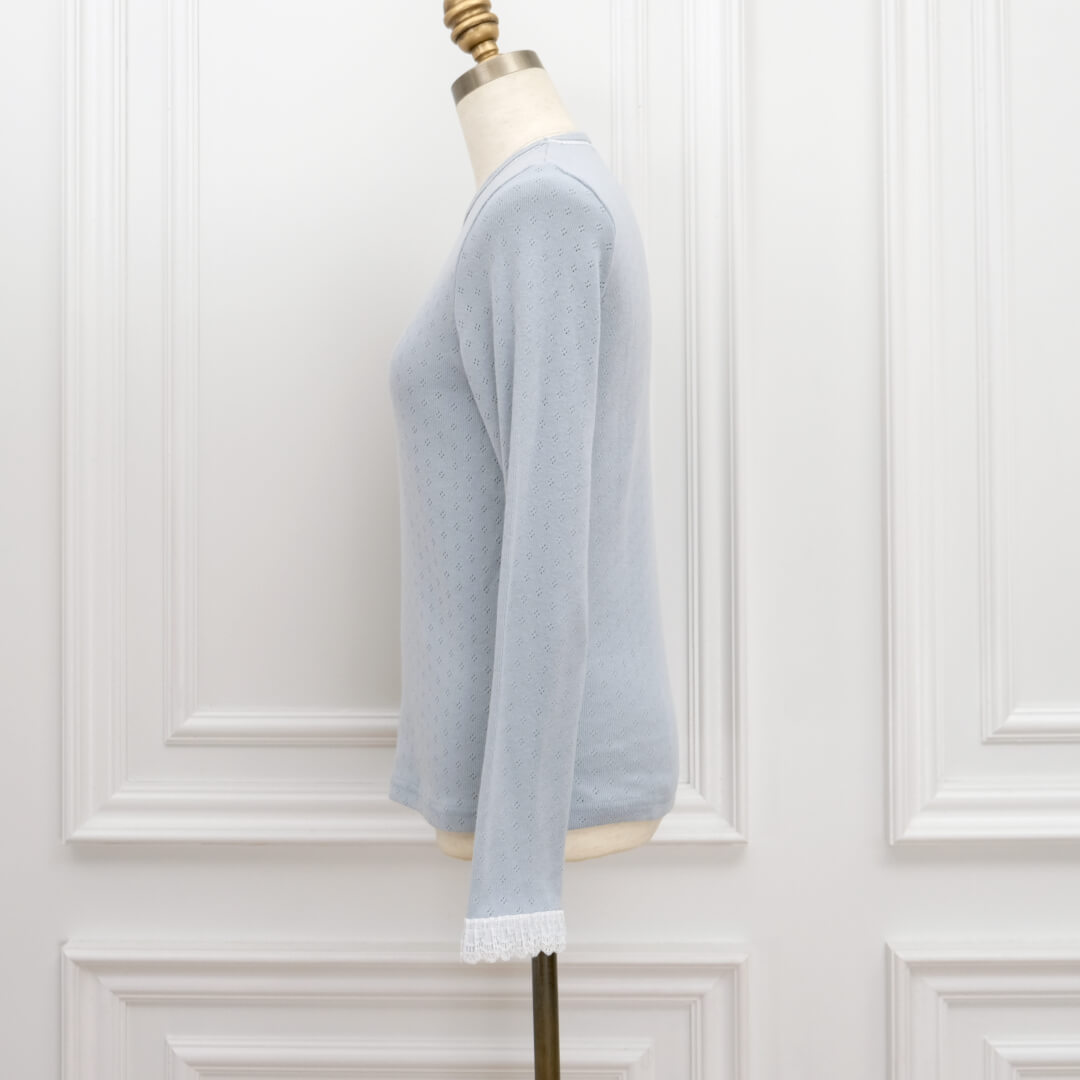 Eyelet Lace Tee(BLUE)