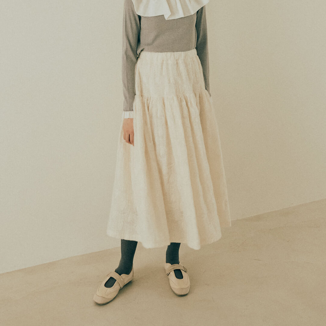 Heart Jacquard Skirt(WHITE) | 新着商品 | UN MINOU