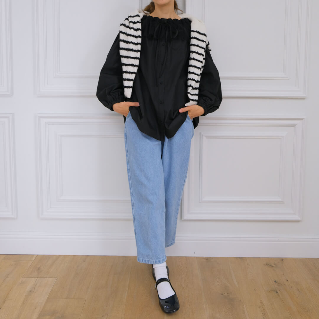 チュールカラーブラウス(BLACK) | すべての商品 | UN MINOU