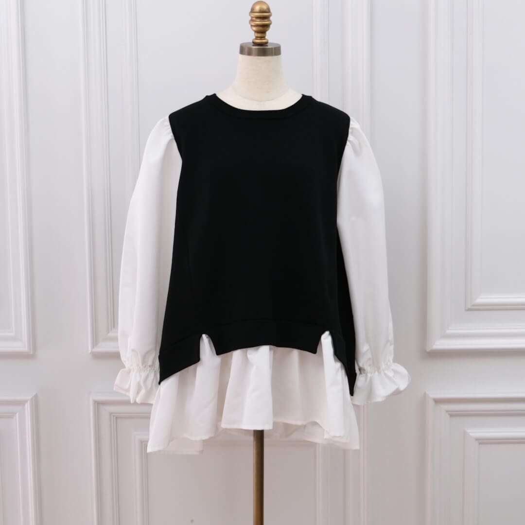 フルールカラードッキングトップス(BLACK) | すべての商品 | UN MINOU