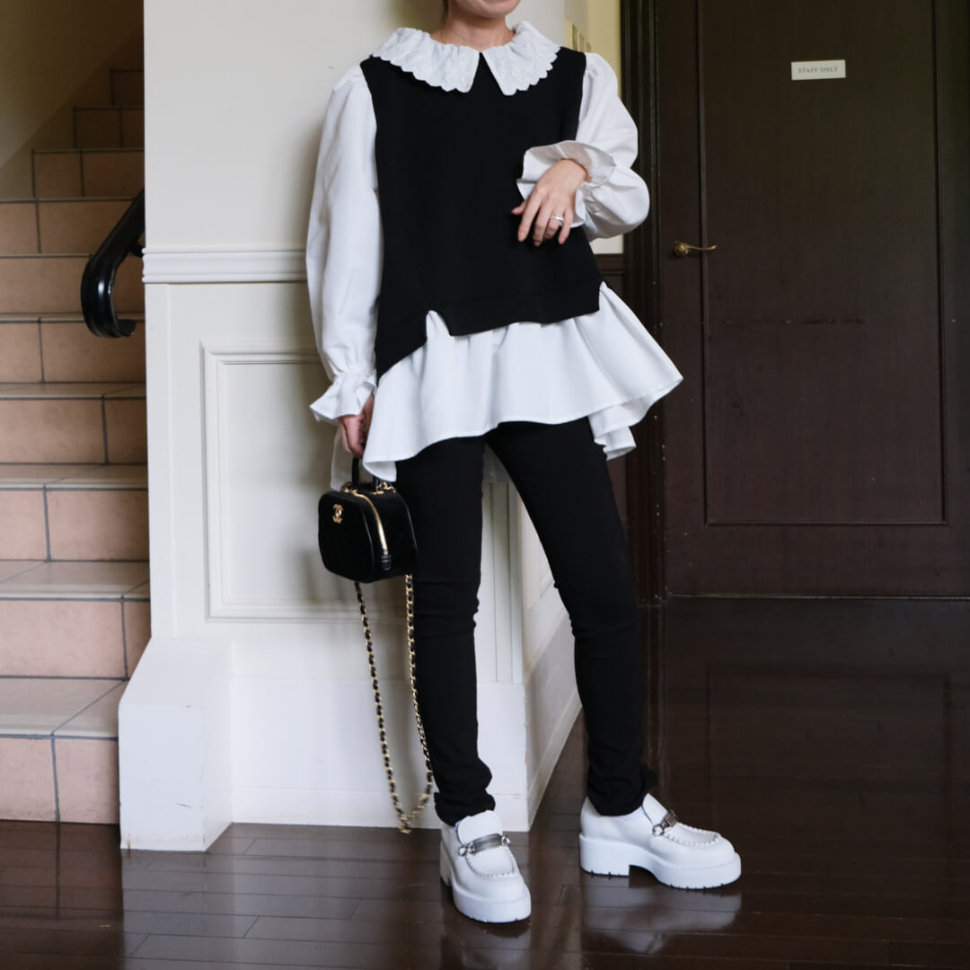 フルールカラードッキングトップス(BLACK) | すべての商品 | UN MINOU