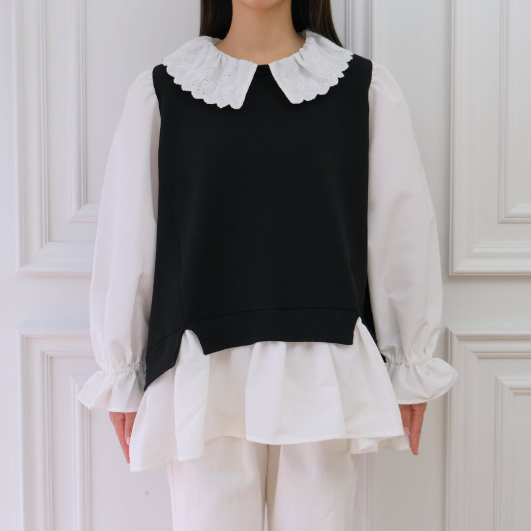 フルールカラードッキングトップス(BLACK) | すべての商品 | UN MINOU