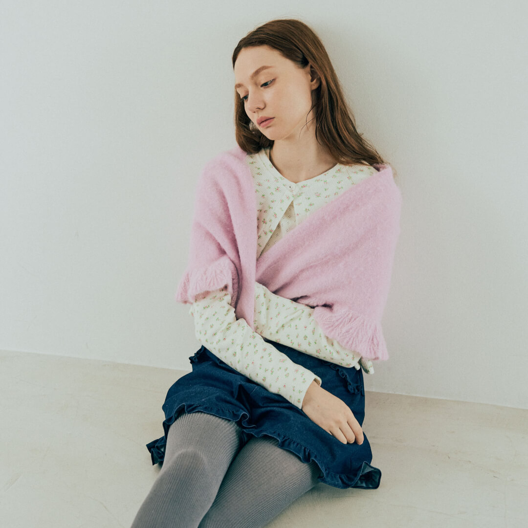 Frill Triangle Muffler(PINK)