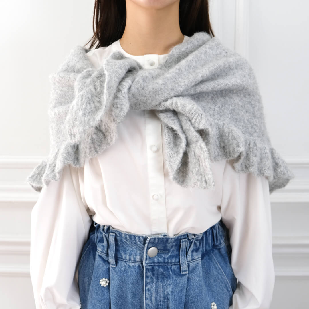Frill Triangle Muffler(GRAY)