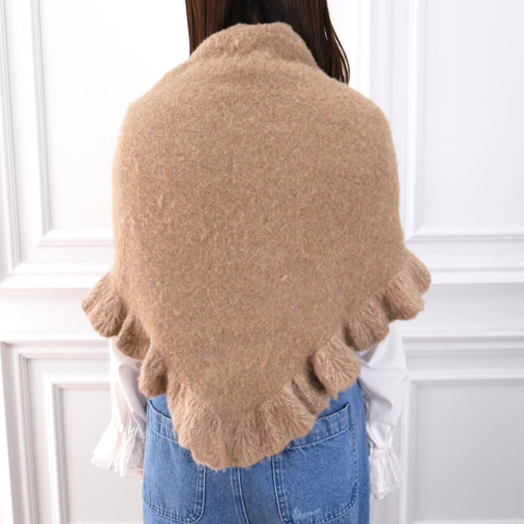 Frill Triangle Muffler(BROWN)