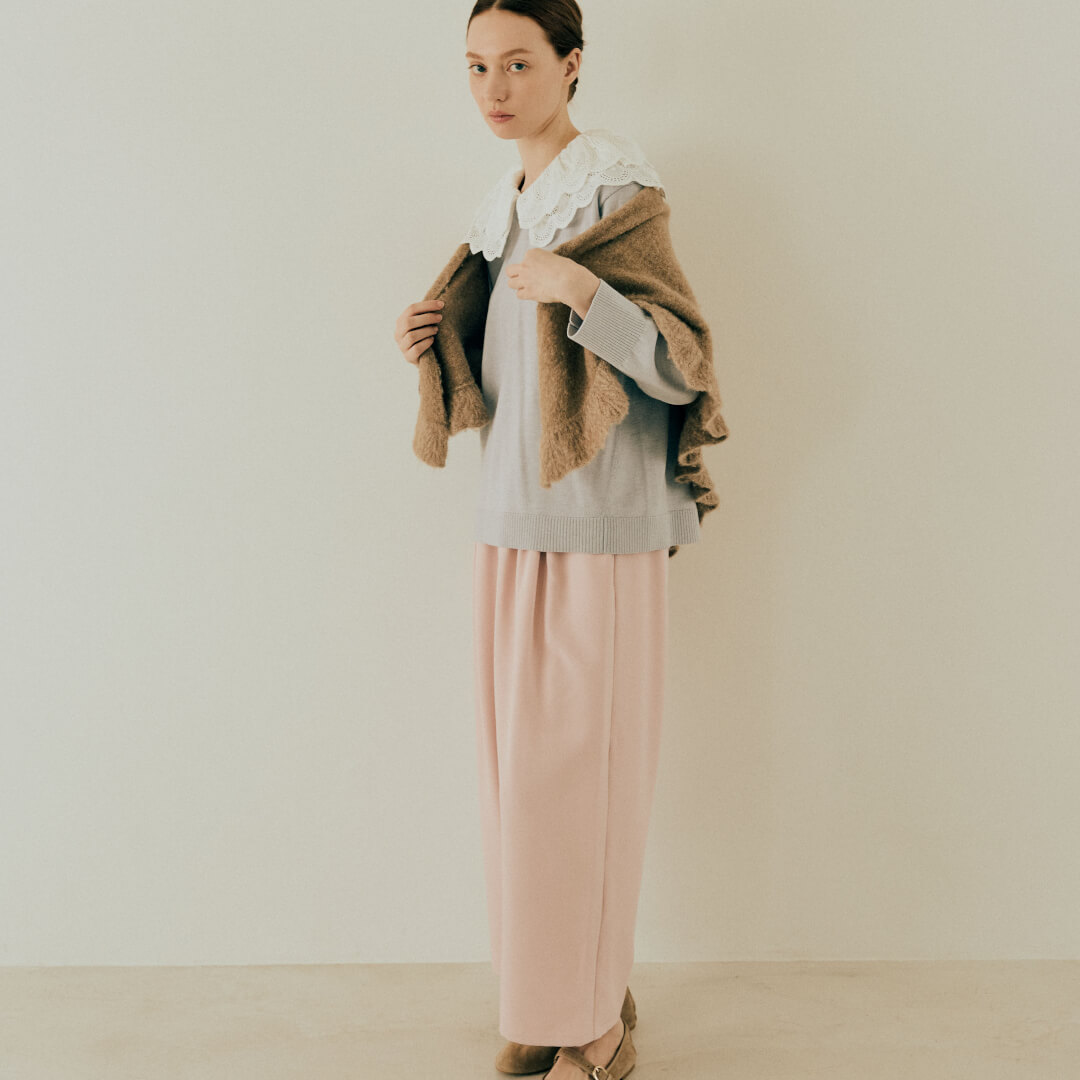 Frill Triangle Muffler(BROWN)