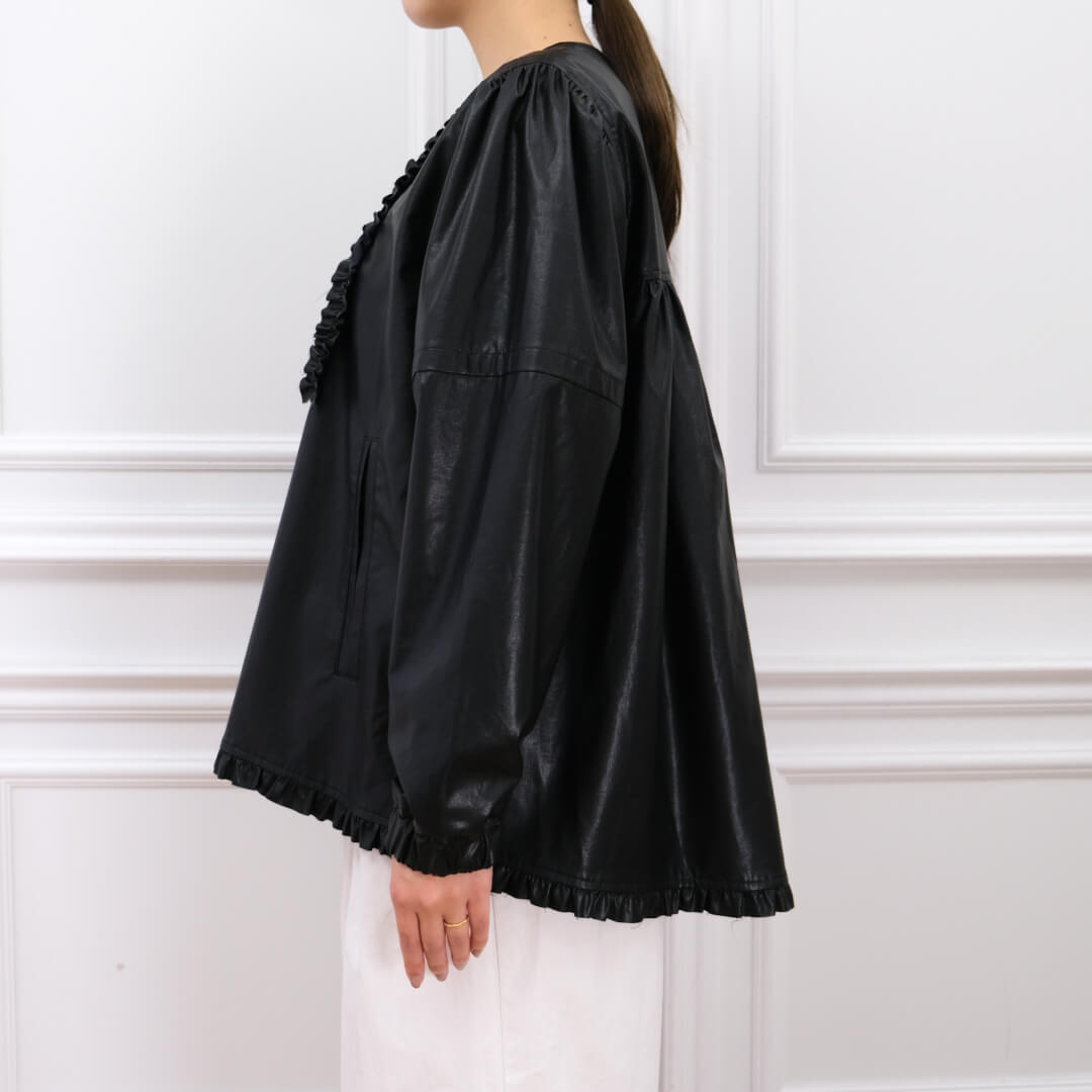 モードフリルエコレザージャケット(BLACK) | 新着商品 | UN MINOU