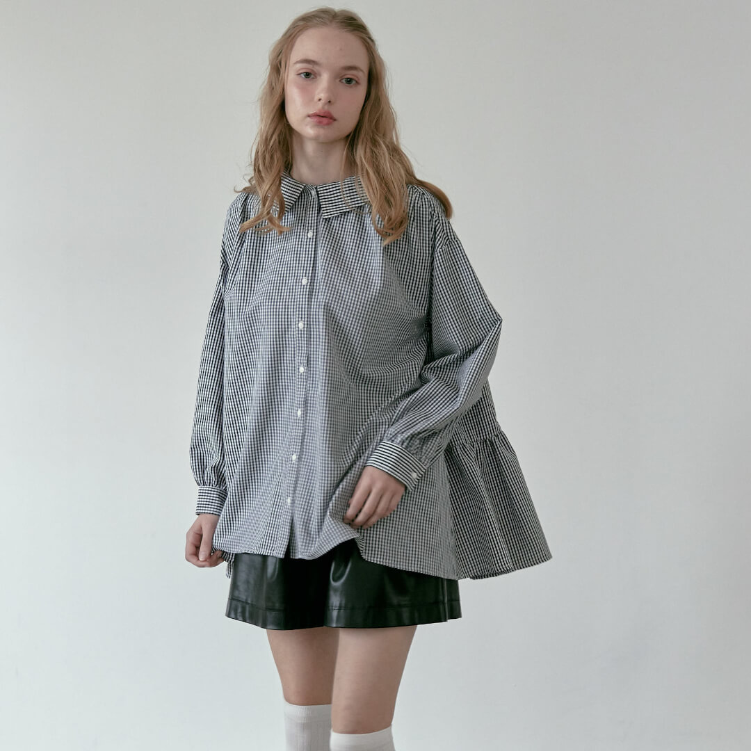 バックティアードブラウス(GINGHAM) | すべての商品 | UN MINOU