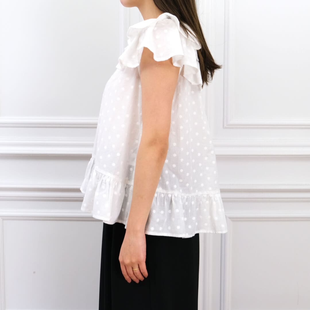 プチフラワーエンブロイダリーブラウス(WHITE) | すべての商品 | UN MINOU