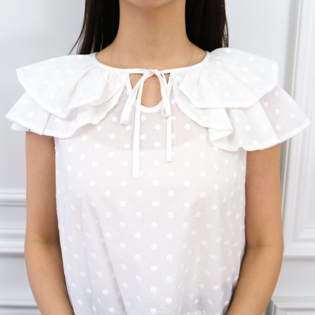 プチフラワーエンブロイダリーブラウス(WHITE) | すべての商品 | UN MINOU