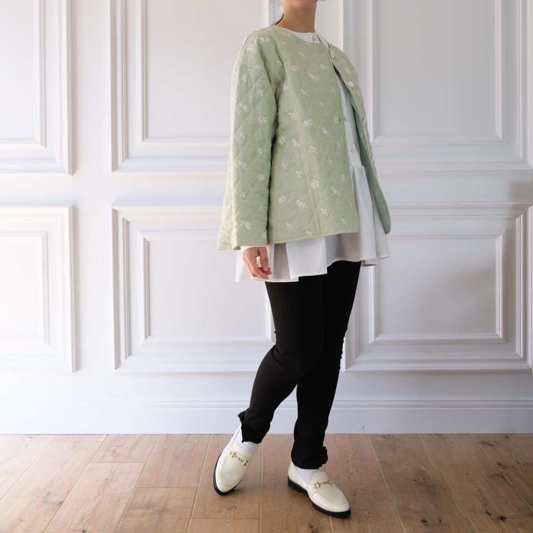 キルティングフラワージャケット(MINTGREEN) | すべての商品