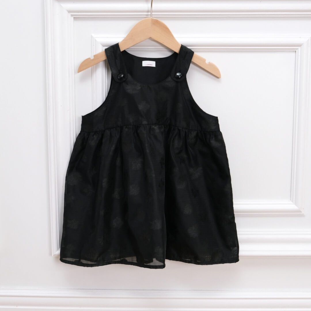 Sheer Flower Jumper Dress / BABY(BLACK) 