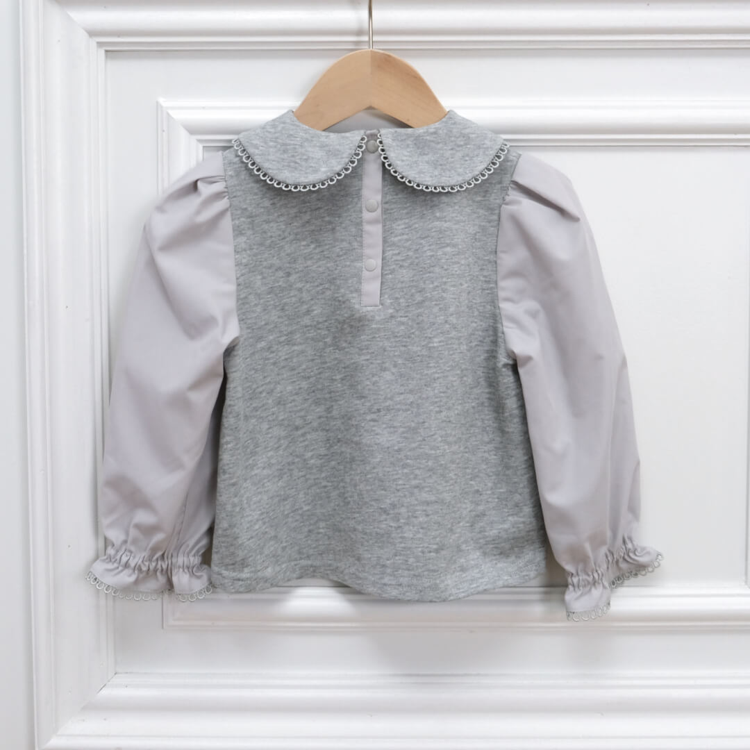 Picot Collar Docking Tops / BABY(GRAY)