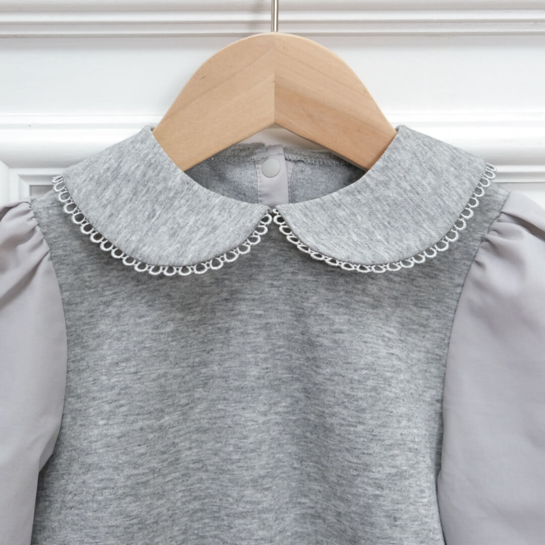 Picot Collar Docking Tops / BABY(GRAY)