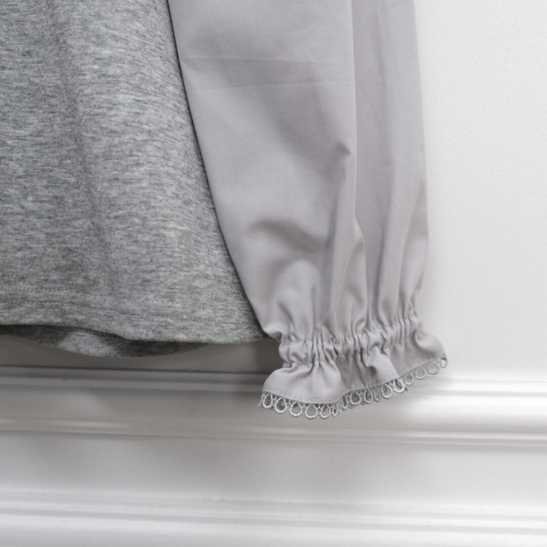 Picot Collar Docking Tops / BABY(GRAY)