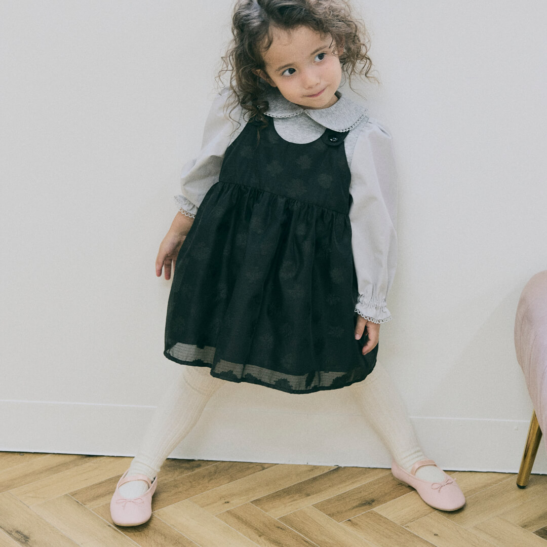 Picot Collar Docking Tops / BABY(GRAY)