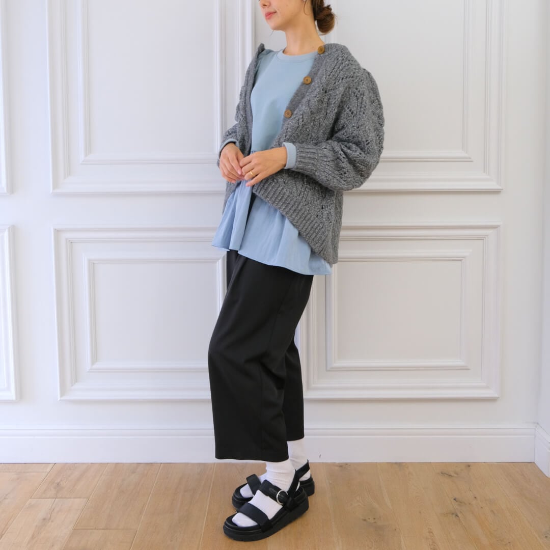 【よっきゅん✨】ebure ローゲージニット　ラグランカーディガン 楽天市場】ニットカーディガン クルーネック ローゲージ ニット