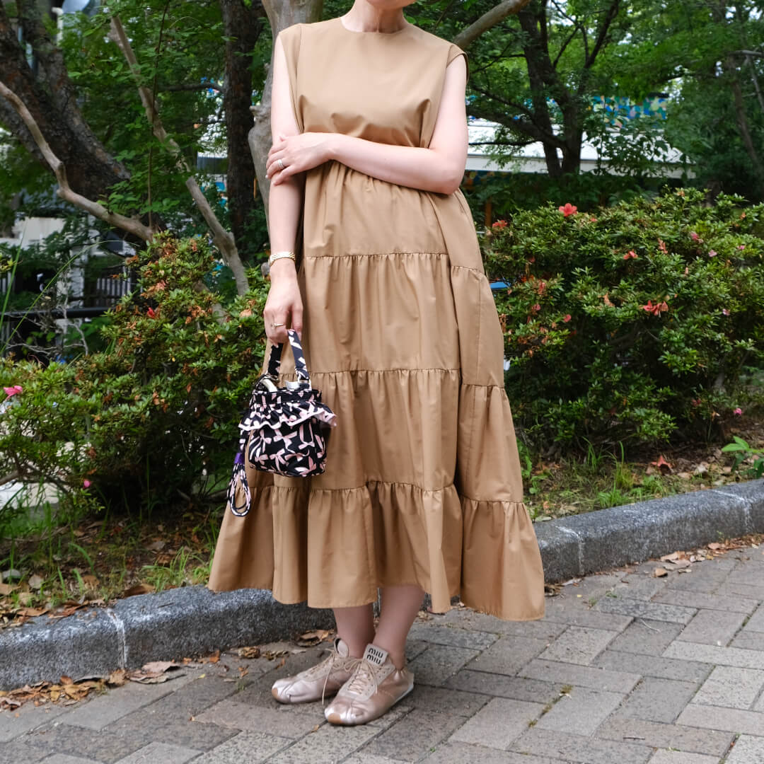 バックリボンティアードワンピース(CAMEL) | すべての商品 | UN MINOU