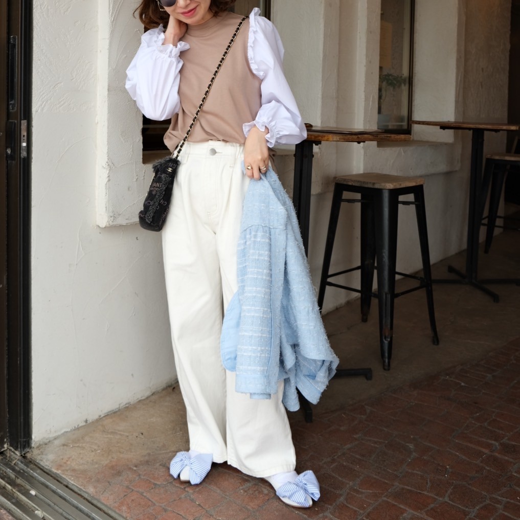 フロントタックデニム(WHITE) | すべての商品 | UN MINOU
