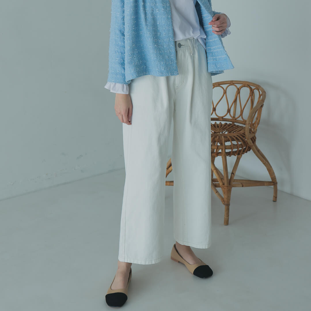 フロントタックデニム(WHITE) | すべての商品 | UN MINOU