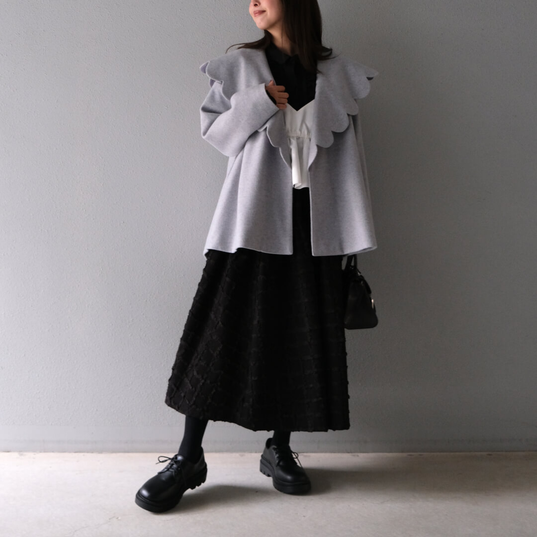 スカラップリバーガウン(GRAY) | すべての商品 | UN MINOU