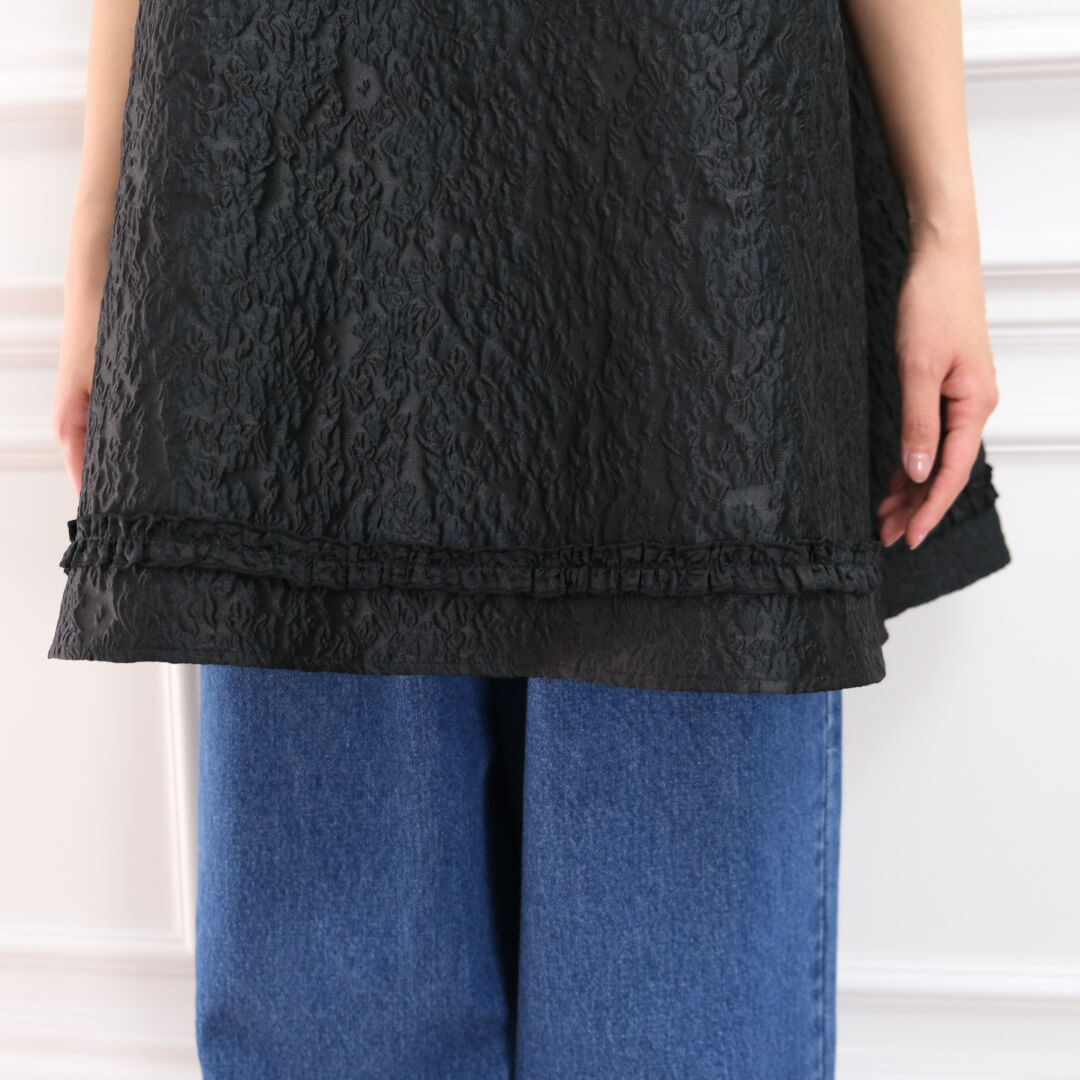 ジャガードフリルチュニック(BLACK) | すべての商品 | UN MINOU