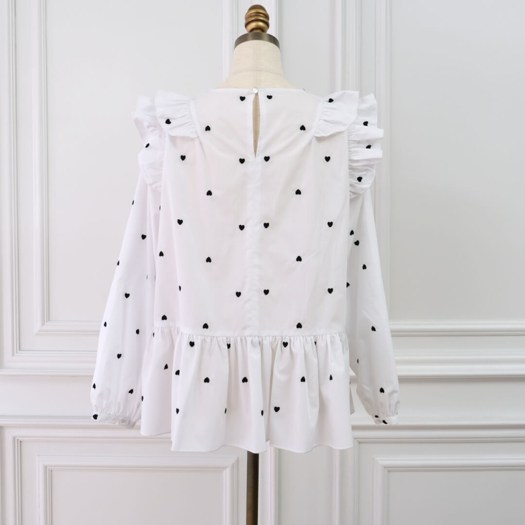 プチハートブラウス(WHITE) | すべての商品 | UN MINOU