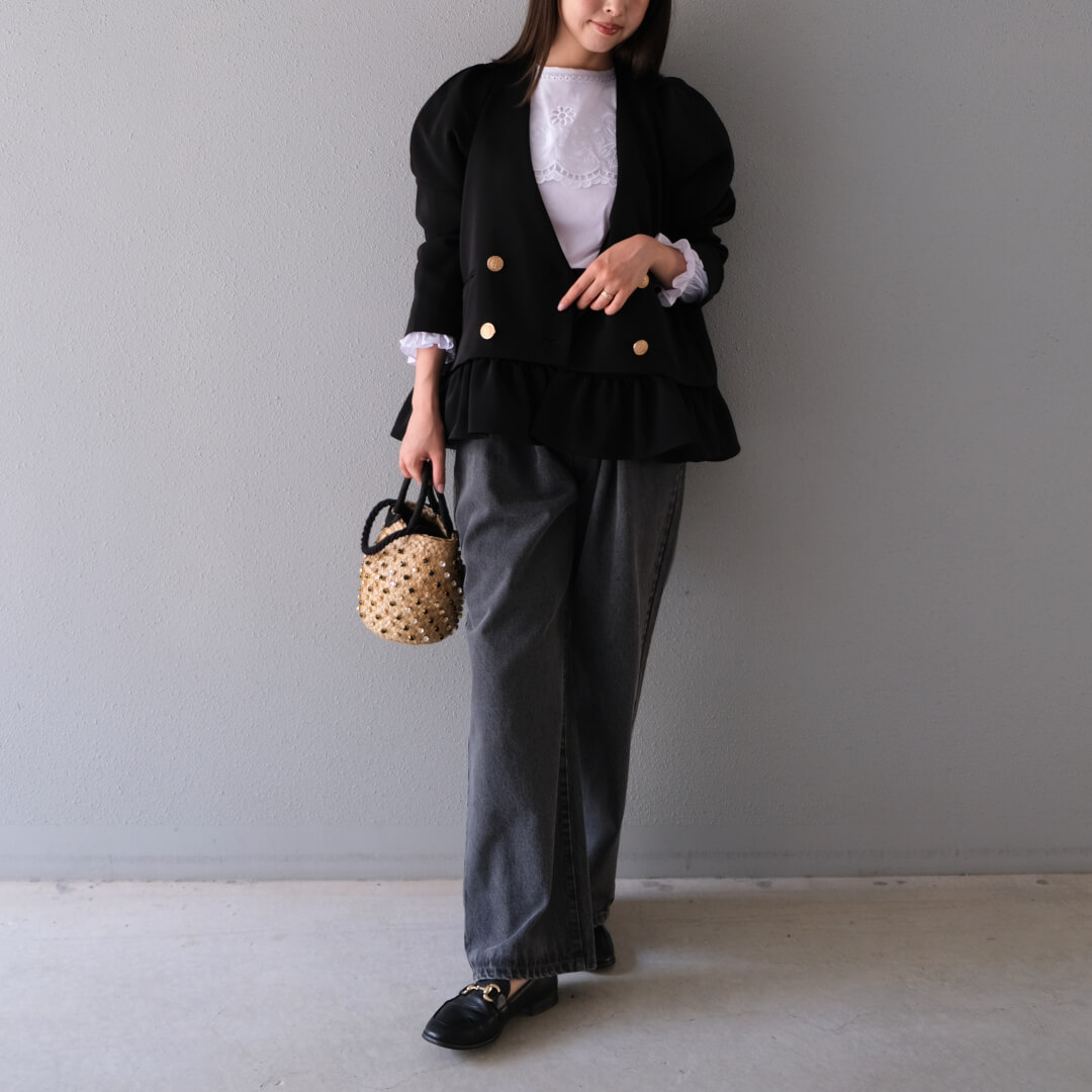 ウエストフリルデニム(GRAY) | すべての商品 | UN MINOU
