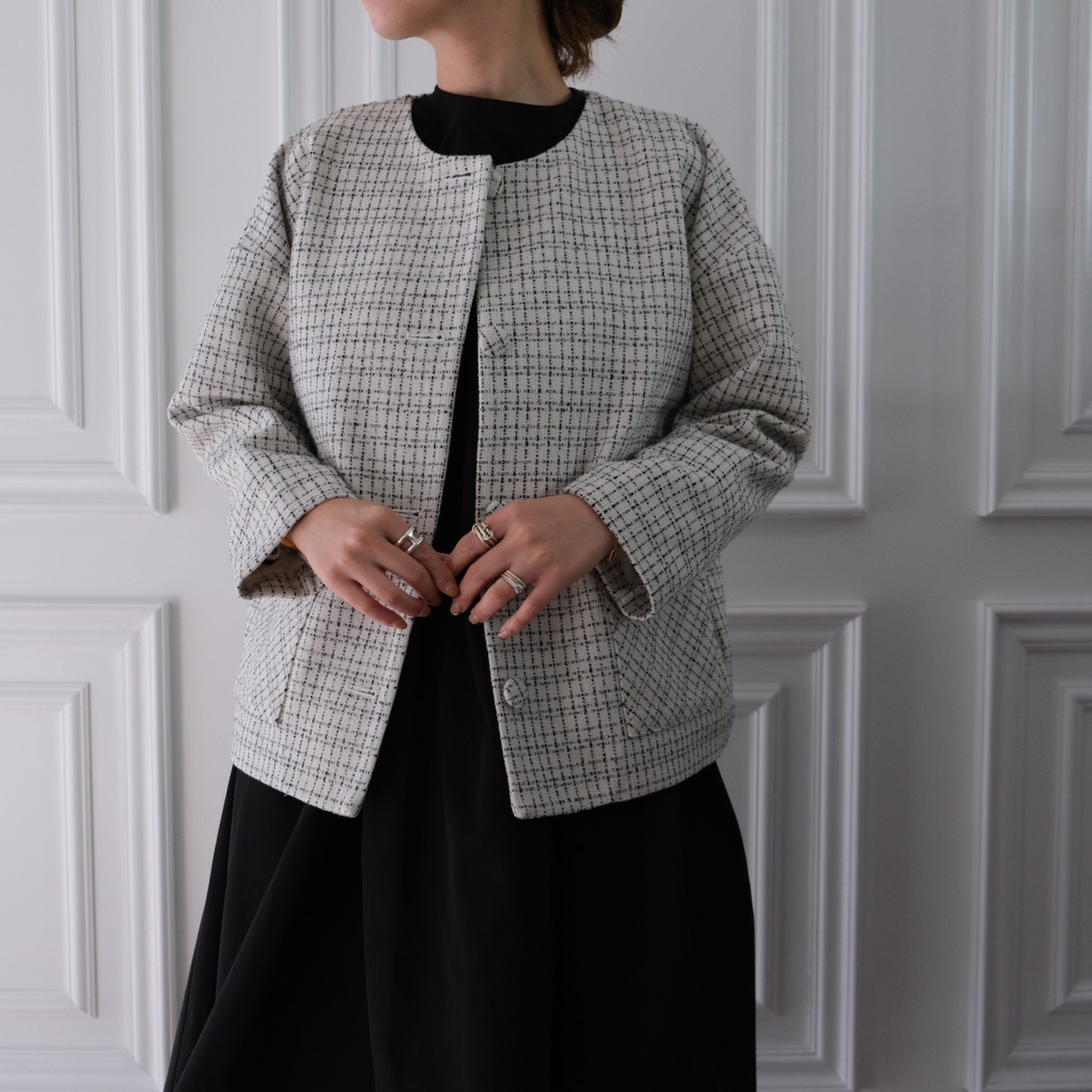 ツイードチェックジャケット(WHITE) | すべての商品 | UN MINOU