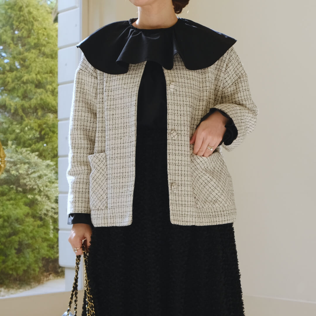 ツイードチェックジャケット(WHITE) | すべての商品 | UN MINOU