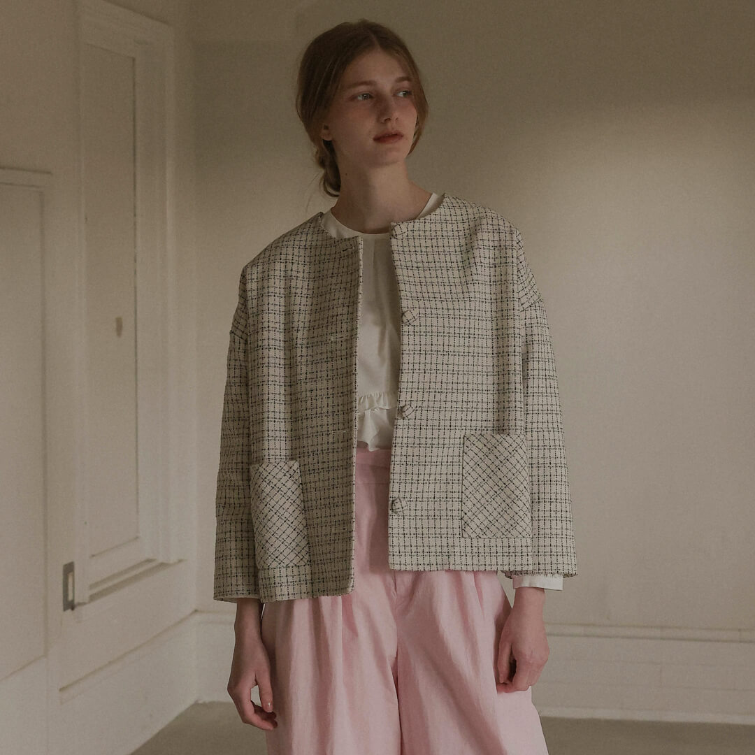 ツイードチェックジャケット(WHITE) | すべての商品 | UN MINOU