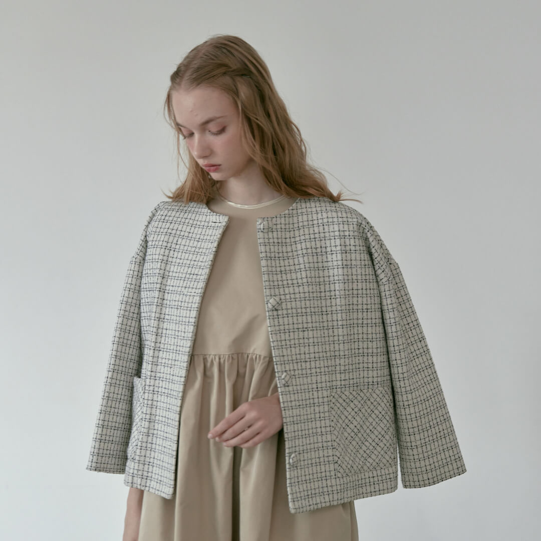 ツイードチェックジャケット(WHITE) | すべての商品 | UN MINOU