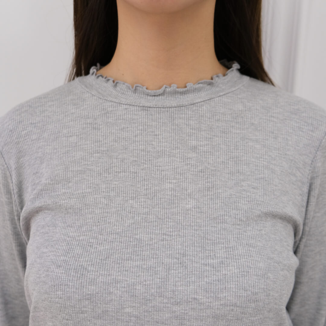リブフリルドッキングトップス(GRAY) | すべての商品 | UN MINOU