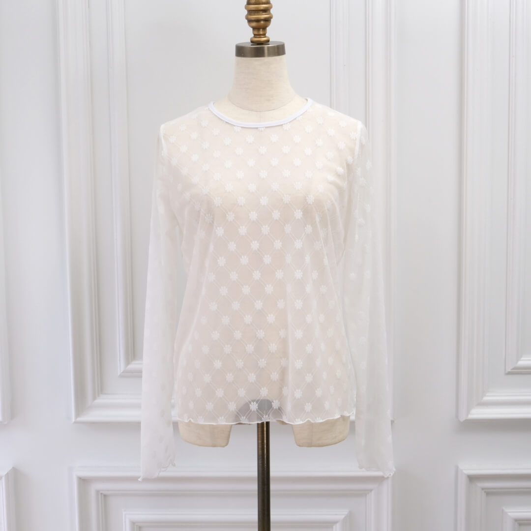 Fleur Sheer Tops(WHITE)