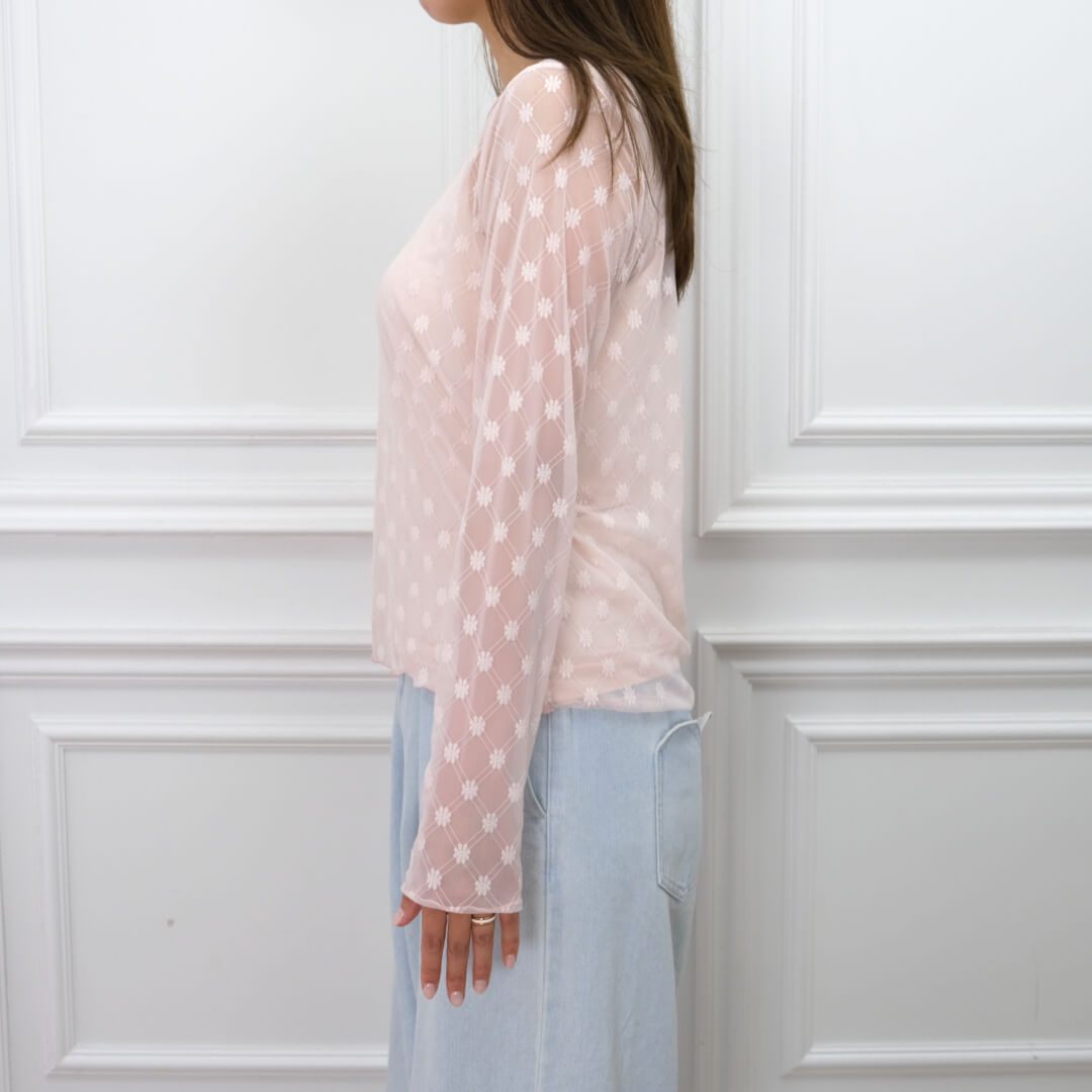 Fleur Sheer Tops(PINK)