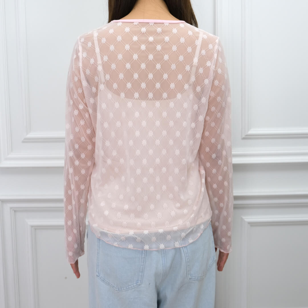 Fleur Sheer Tops(PINK)