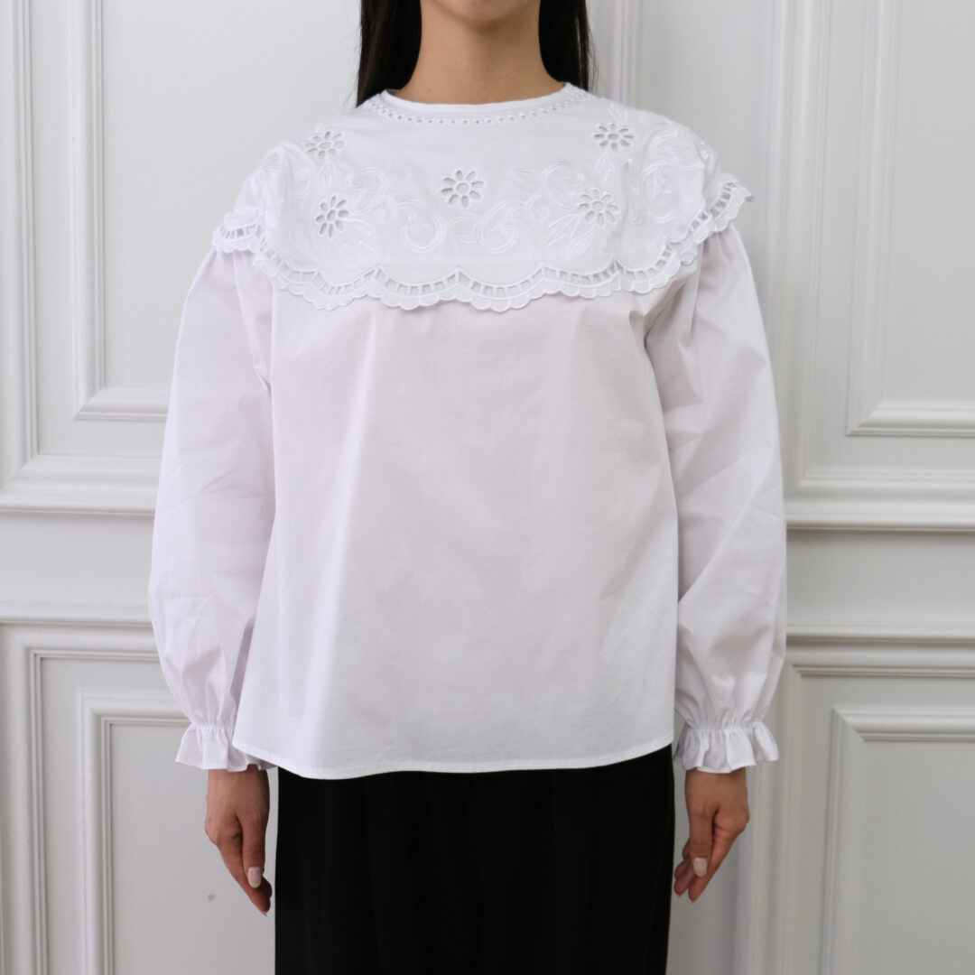 ブロッサムカラーブラウス(WHITE) | 9/26(fri) new in | UN MINOU
