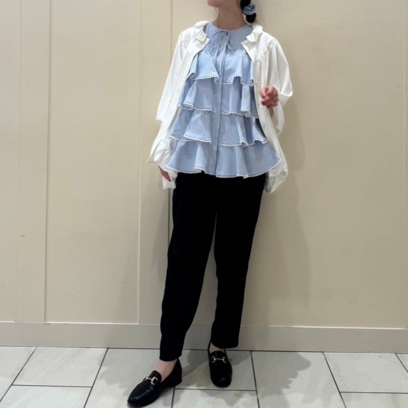 ティアードリボンブラウス(STRIPE) | TOPS | UN MINOU