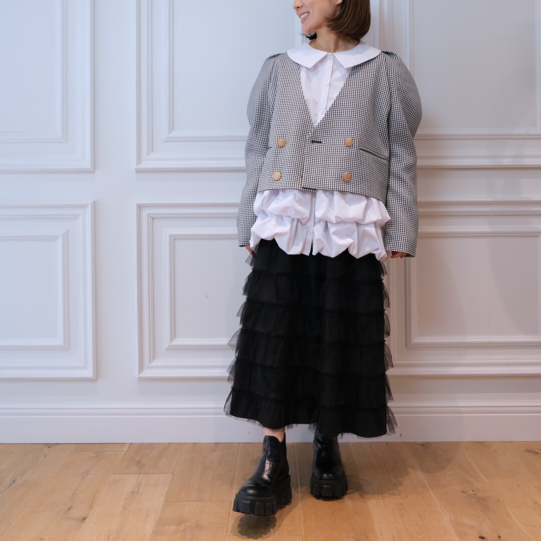 フリルデュエジャケット(CHECK) | すべての商品 | UN MINOU