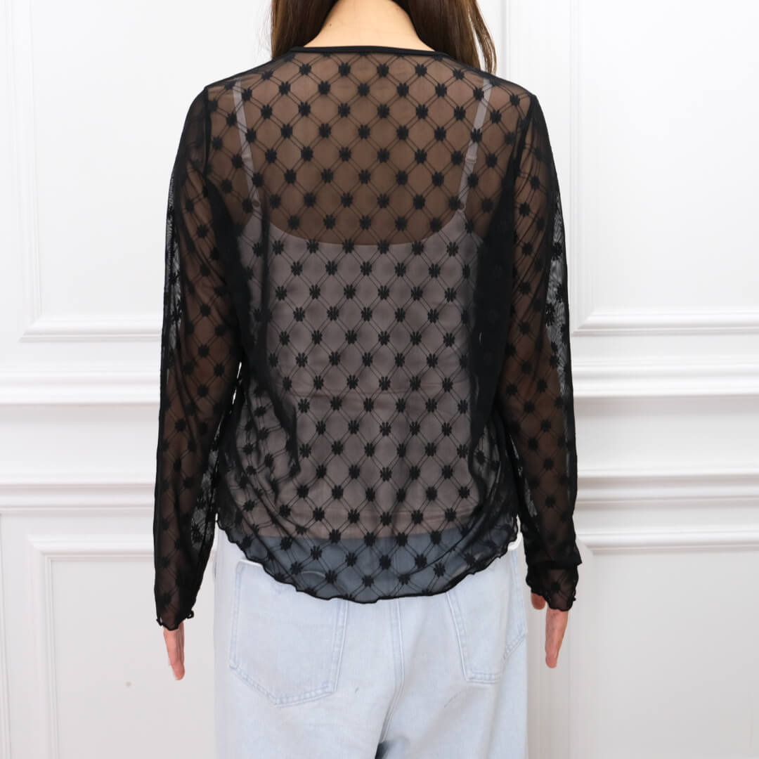 Fleur Sheer Tops(BLACK)
