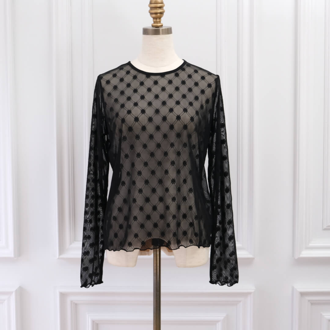 Fleur Sheer Tops(BLACK)