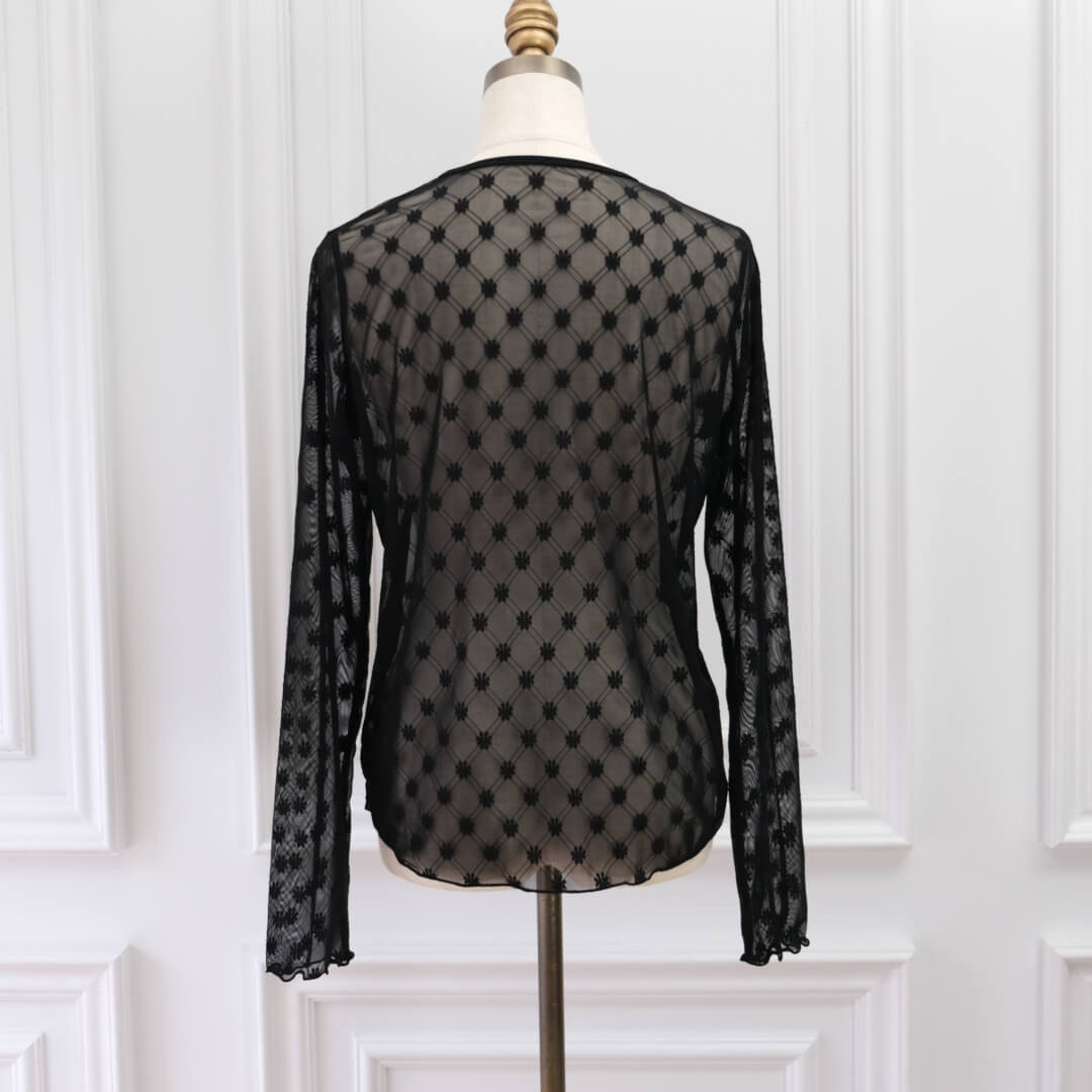 Fleur Sheer Tops(BLACK)