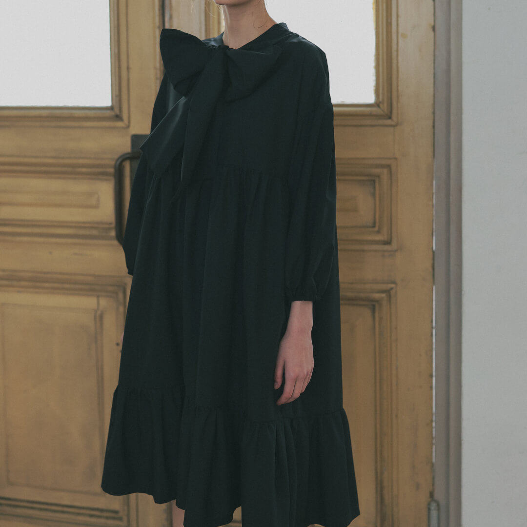 ビッグリボンシャツドレス(BLACK) | すべての商品 | UN MINOU