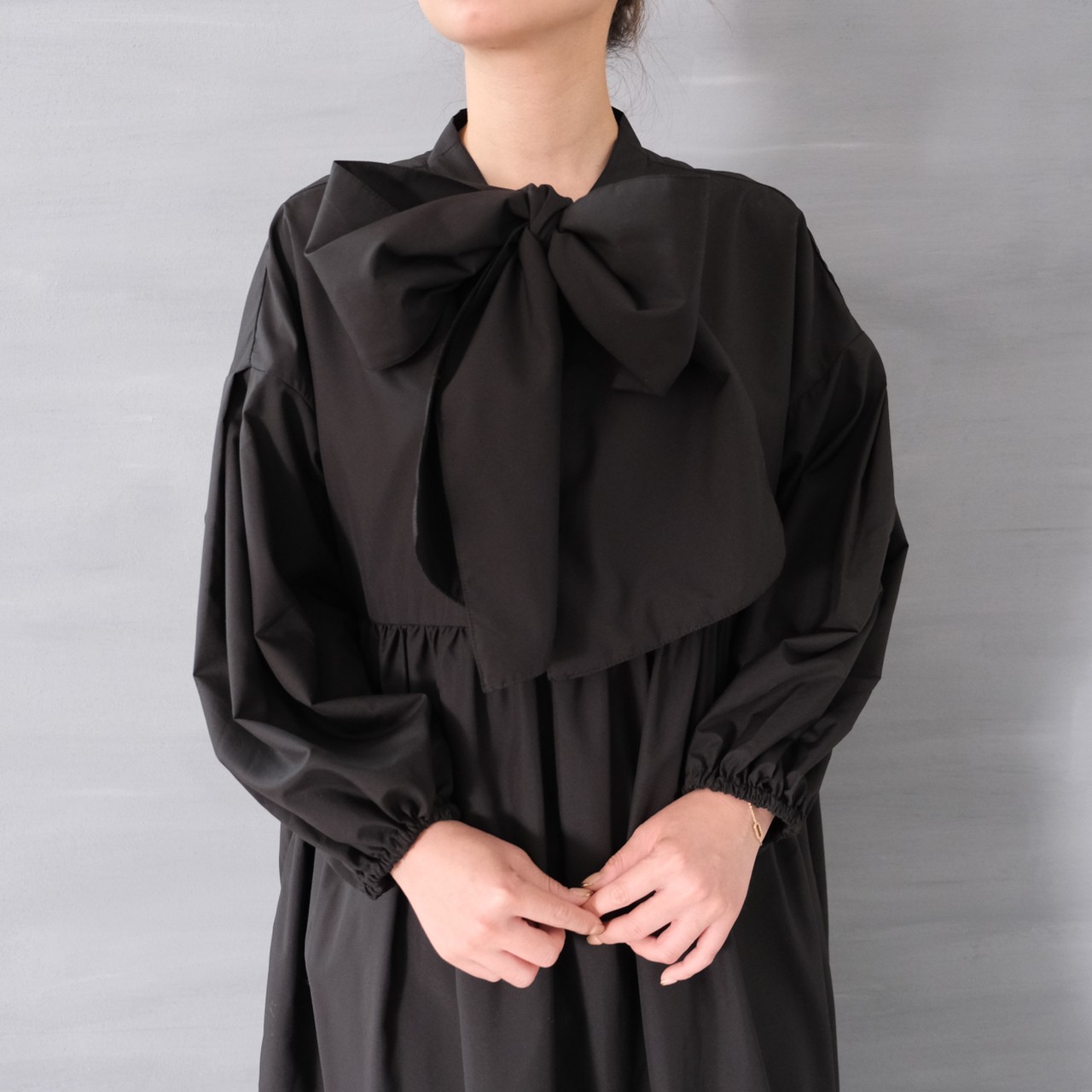 ビッグリボンシャツドレス(BLACK) | すべての商品 | UN MINOU
