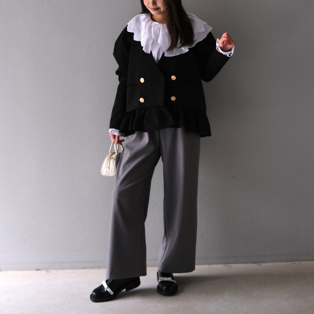 unminou フリル ジャケット フリルデュエジャケット(BLACK) | すべての商品 | UN MINOU