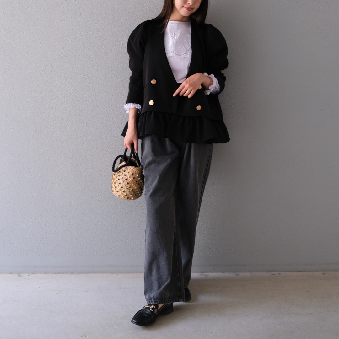 unminou フリル ジャケット フリルデュエジャケット(BLACK) | すべての商品 | UN MINOU