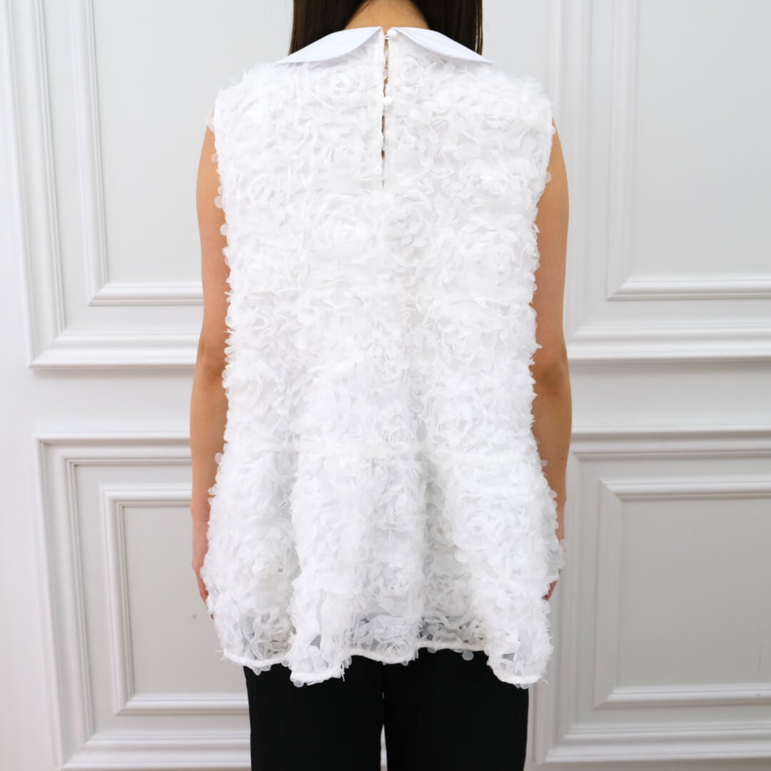 アップリケフラワーモチーフブラウス (WHITE) | すべての商品 | UN MINOU