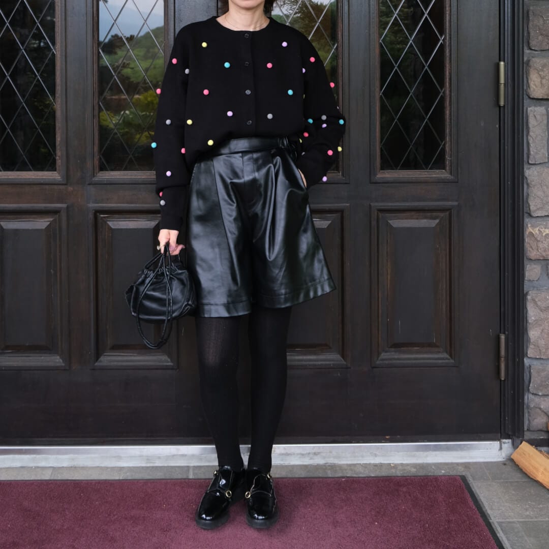 マルチドットムースカーディガン(BLACK) | CARDIGAN | UN MINOU